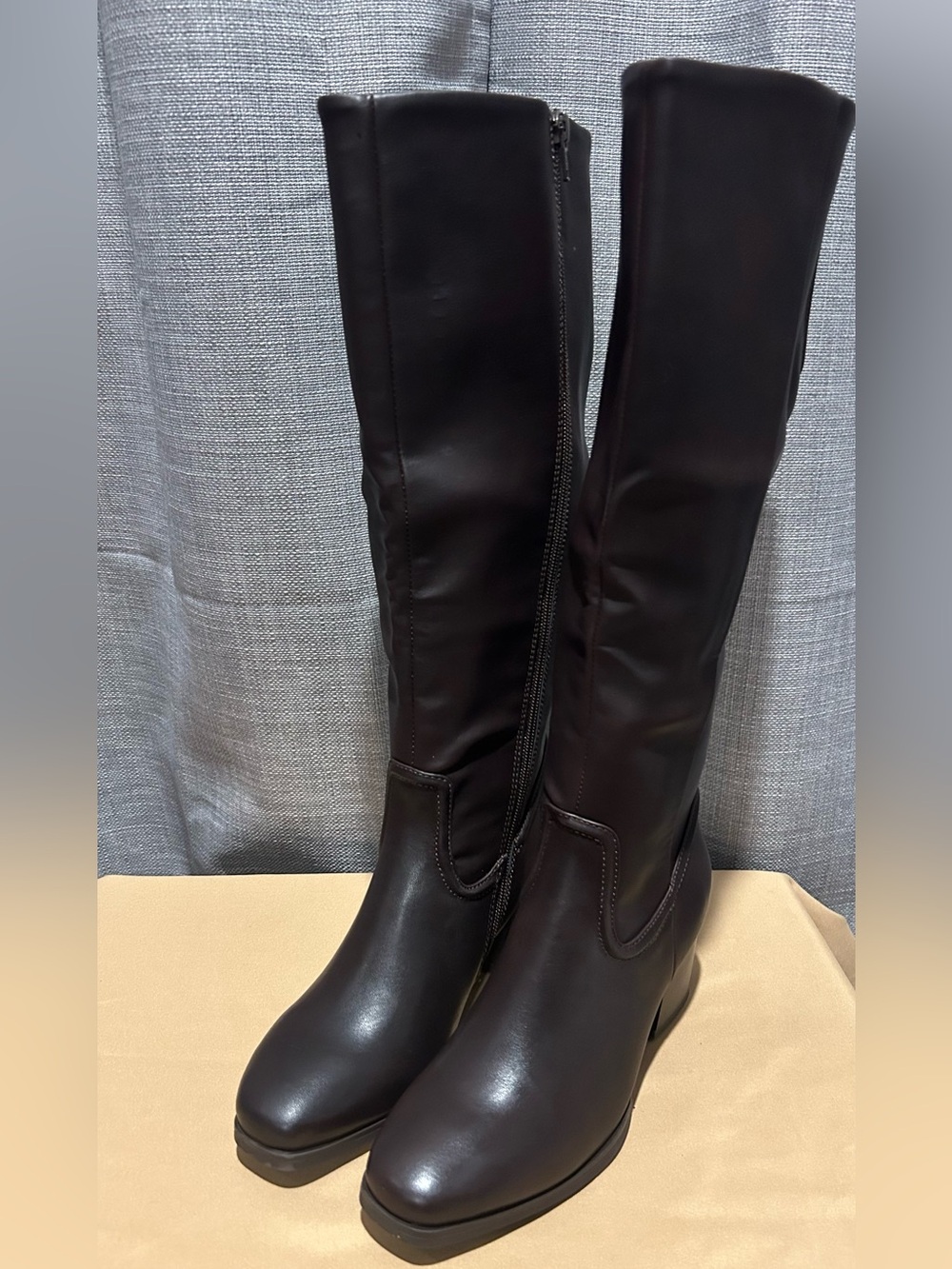 BareTraps Over-the-Knee Boots in Dark Brown Faux Leather